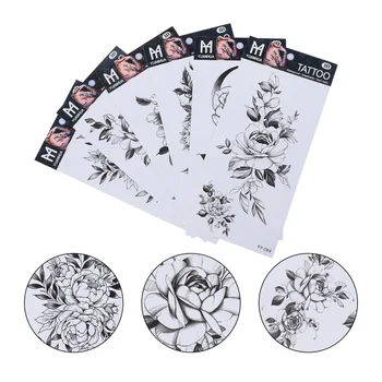 

6 pcs Body Art Tattoos Waterproof Creative Temporary 3D Flowers Fake Tattoo Arm Decoration for Girls Women