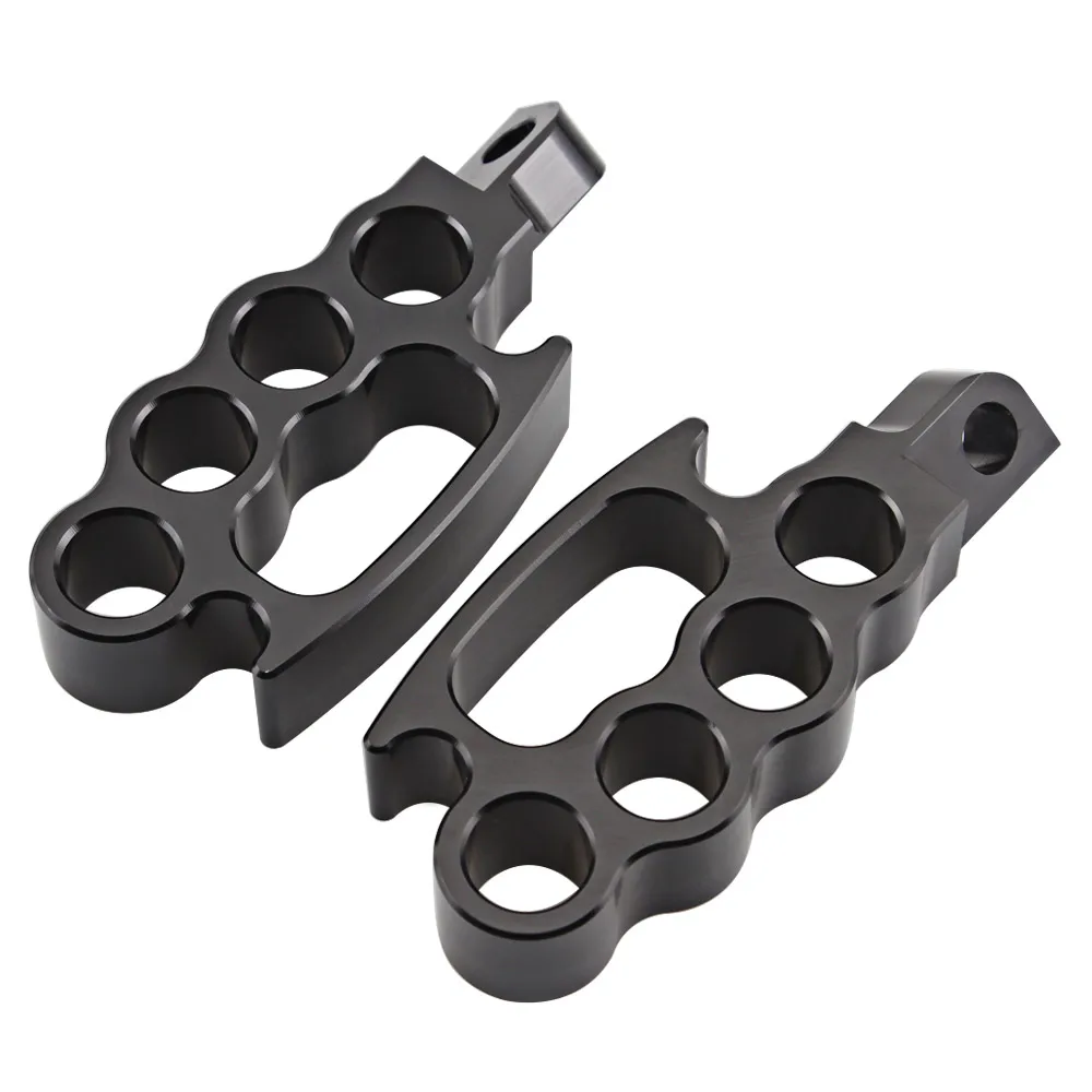 Мотоцикл черный Knuckle Footpeg подставка для ног мужской держатель для ног для Harley Electra Glide Softail кафе, Рейсер, чоппер скремблер