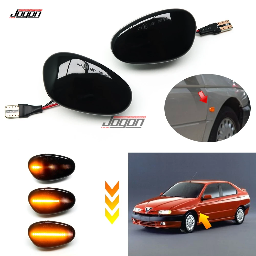 

Динамический боковой маркер светильник Тель поворота для Alfa Romeo GTV SPIDER, светодиодная последовательная лампа, мигающий индикатор потока воды