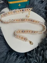 

Artificial farming Real Pearl Necklace Freshwater Pearl Necklace 3mm Small round Pearl Handmade Female Necklace Necklace