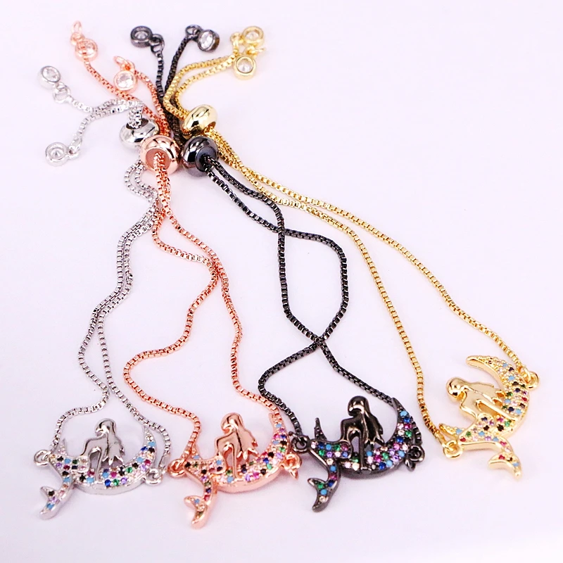 

12PCS, Rainbow CZ Micro Pave Moon Bracelets Statement Crystal Bracelets Colorful Zirconia Fashion Women Girl Jewelry Gifts