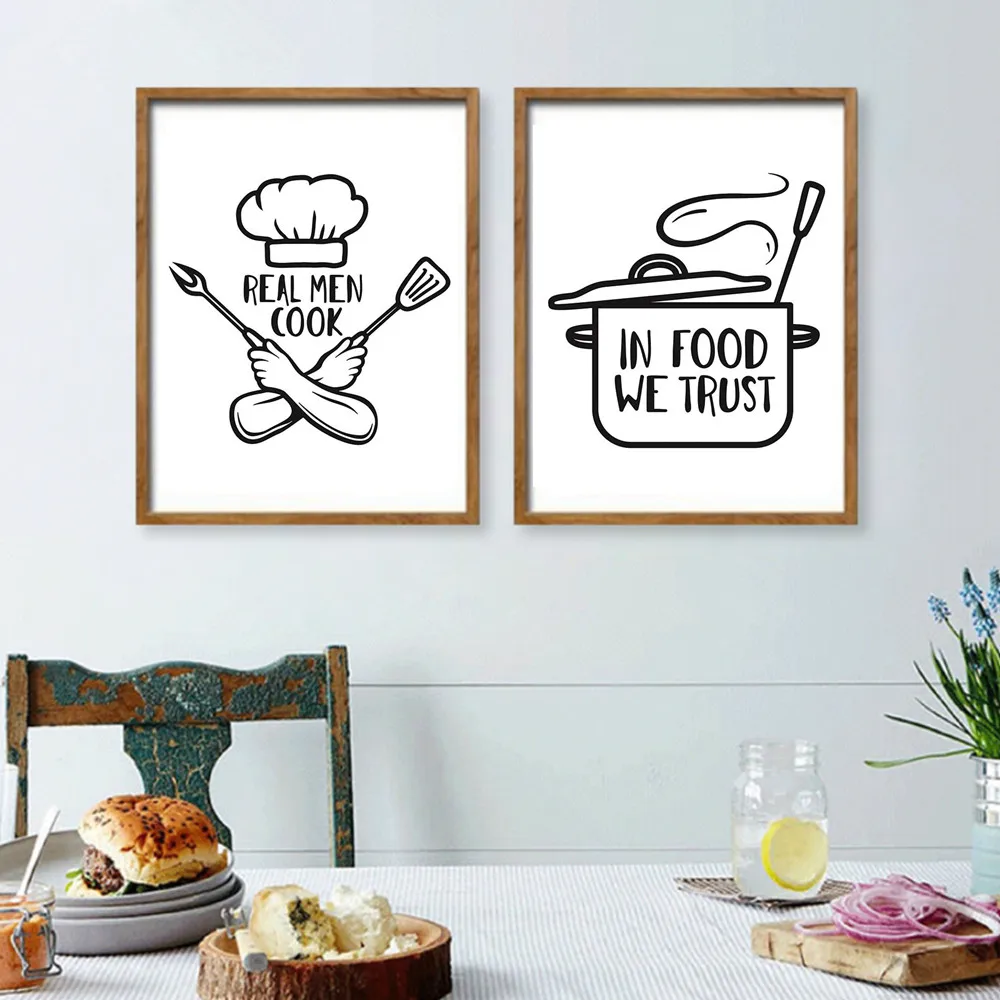 

Cartoon Abstract Kitchenware Art Canvas Painting Prints Posters Wall Pictures For Dining Hall Kitchen Home Decor No Frame