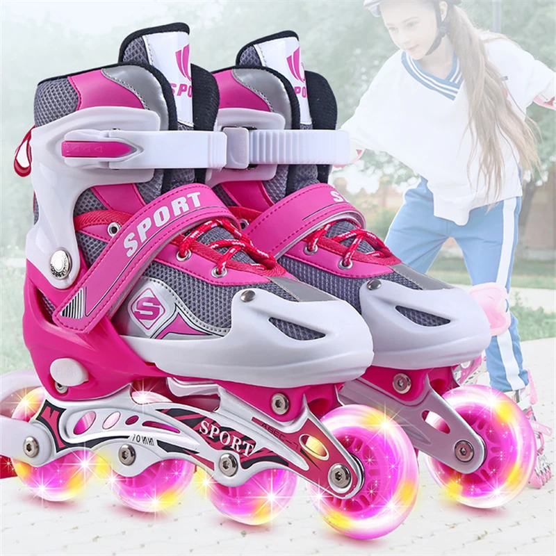 Patines de deportes al libre para y patines ajustables en línea, trazador para niños, ruedas iluminadoras, zapatos|Patines| - AliExpress