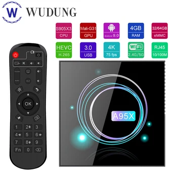 

A95X F3 Slim Android 9.0 Smart TV Box Amlogic S905X3 4GB 64GB 4K Google Media Player 100M 2.4G&5.0G Dual Wifi BT 4.1 Set Top Box