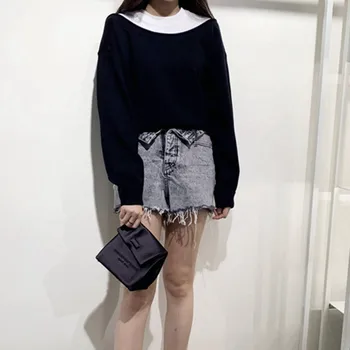 

Women's High Waist Loose Jeans 2020 Spring Summer Rolled Denim Shorts
