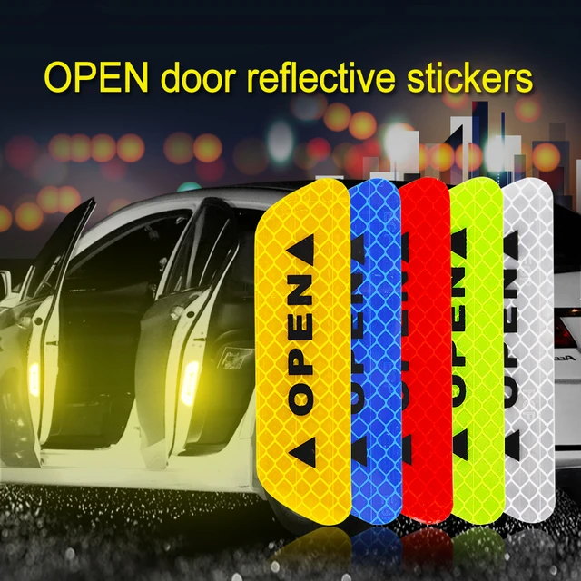 Etiqueta Engomada De La Puerta Protector anti collision de advertencia de seguridad coche reflectantes tiras Negros