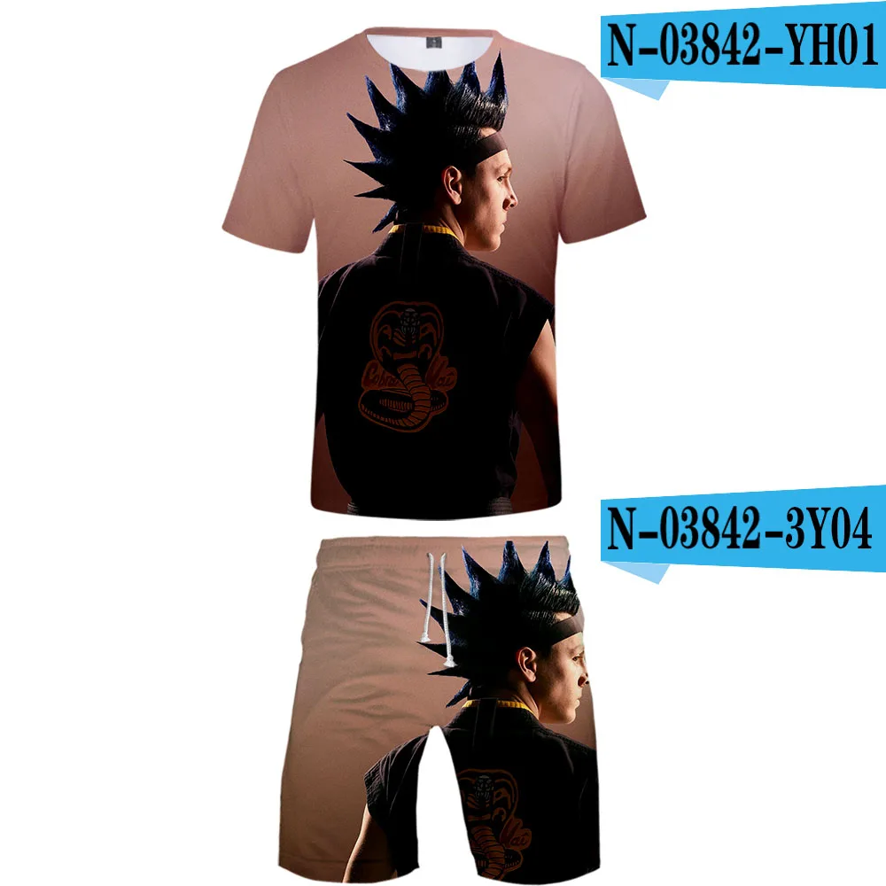Cobra Kai комплект из двух предметов футболка и шорты Harajuku Мужская Cobra Kai футболка уличная Harajuku короткий рукав Футболка для мужчин - Цвет: C