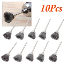 10Pcs Wire wheel brush polishing drill rotary tool grinding machine welding polishing cup bit metal descaling brush