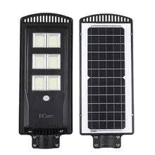 240 Вт Светодиодный уличный фонарь на солнечной батарее IP65 водонепроницаемый наружный светильник ing с пультом дистанционного управления для площади и сада 2835smd Солнечная настенная лампа