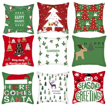 

2020 Merry Christmas Santa Claus Cushion Cover Decoration Car Home Sofa Decorative Pillowcase Throw Pillow Case Cover 45x45cm