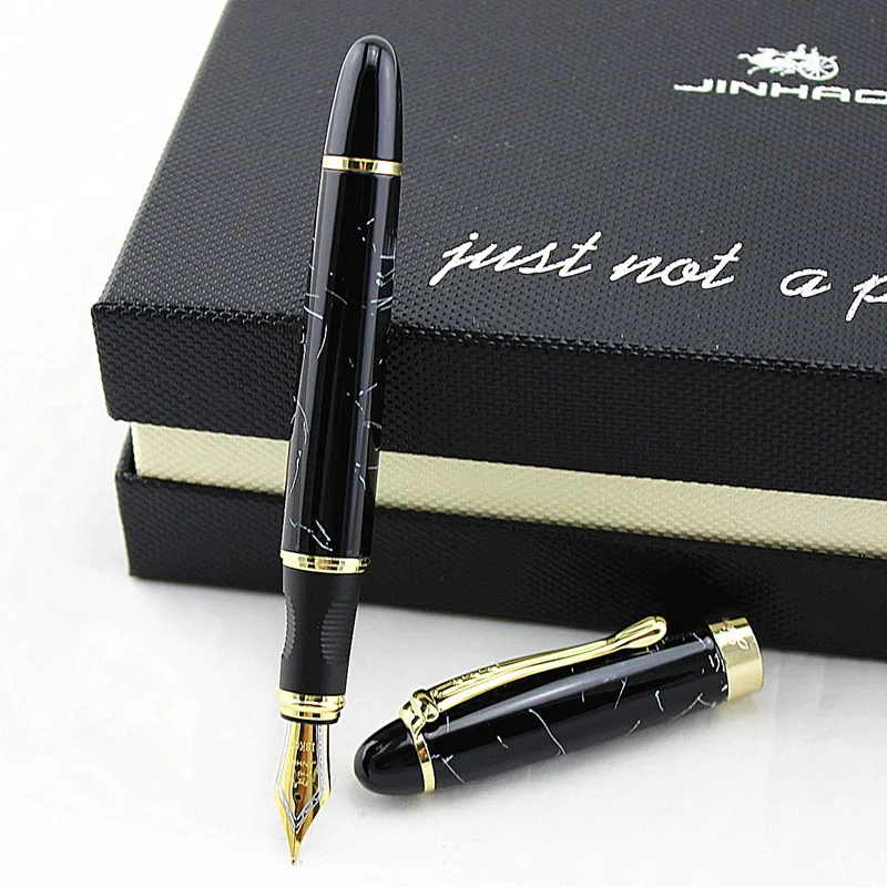 Jinhao 450 Роскошная Высококачественная Металлическая черная чернильная ручка 0 5 мм