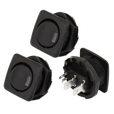 

3 Pcs Red Light SPST NO-OFF Round Boat Rocker Switch 4 Pins DC 12V for Car