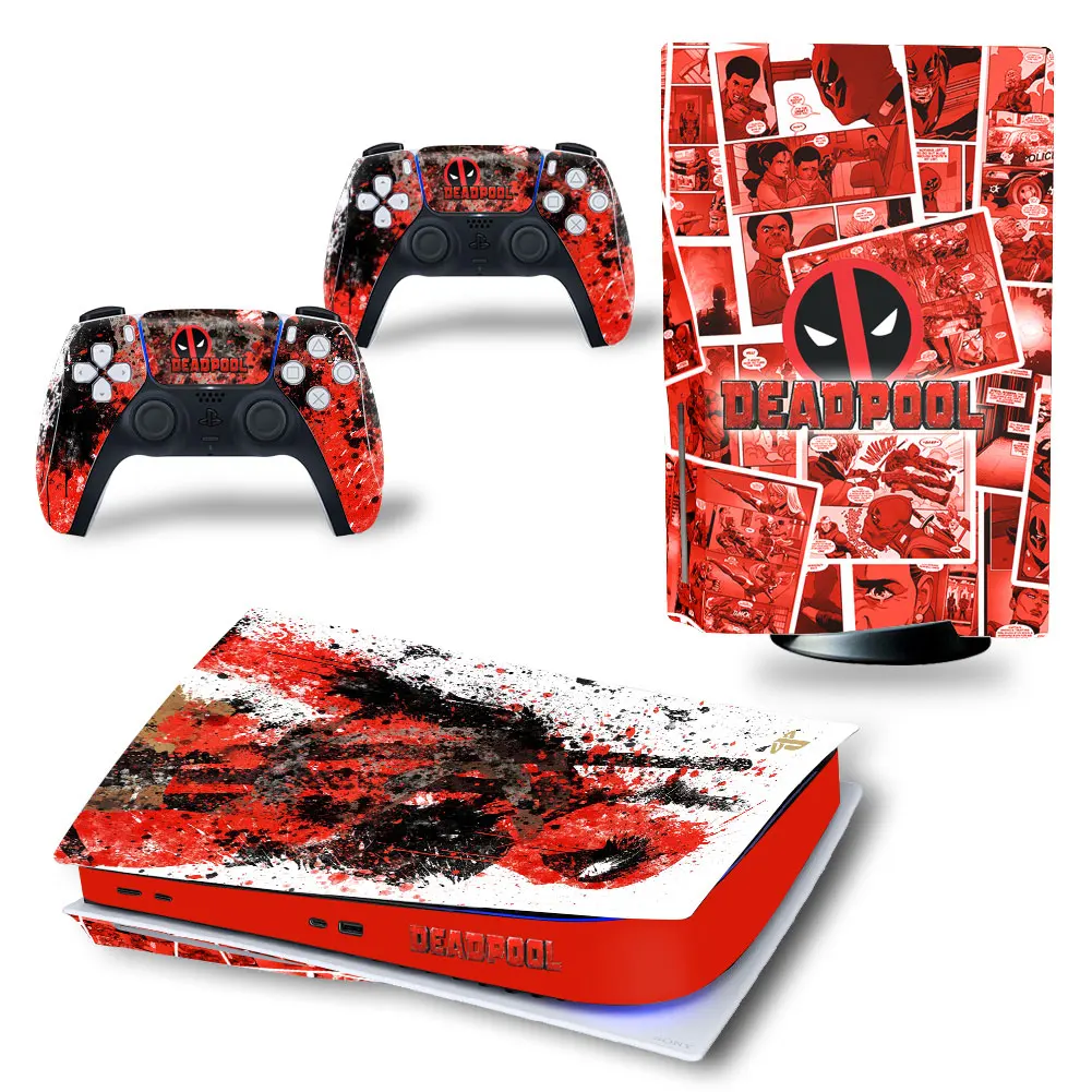 Marvel Iron Man PS5 Disk Skin Sticker Decal Cover for PlayStation 5 Console and 2 Controllers PS5 Disk Skin Sticker Vinyl 