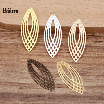

BoYuTe (50 Pieces/Lot) 13.5*35MM Metal Brass Filigree Stamping Plate Pendant Diy Hand Made Jewelry Accessories