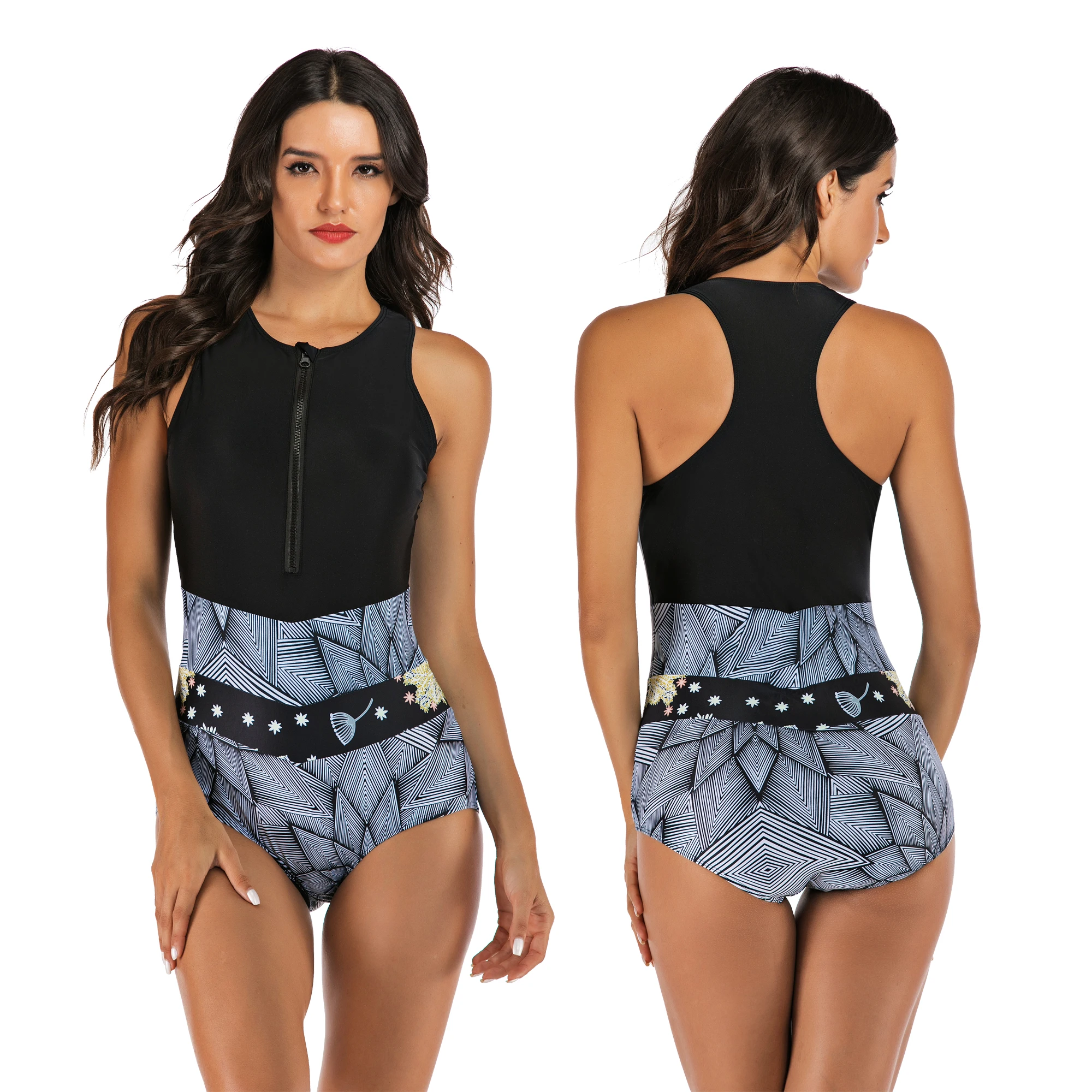 Сексуальное боди, женские купальники, без рукавов, сдельный Купальник для женщин,, с рисунком, комбинированный принт, купальный костюм, женская пляжная одежда