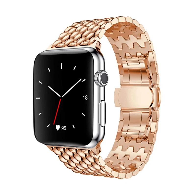Браслет для apple watch band 5 4 44 мм 40 мм iwatch 3 2 1 apple watch 42 мм 38 мм браслет из нержавеющей стали роскошный ремешок для часов