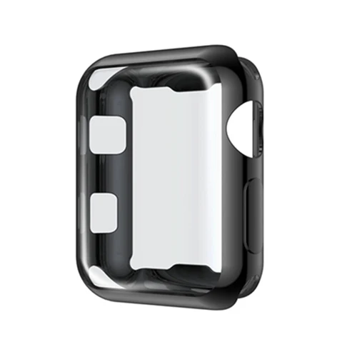 black Защитная крышка экрана для apple watch 4/5 чехол apple watch 3 2 Чехол iwatch 44 мм 40 мм 42 мм 38 мм противоударный корпус - Цвет: black