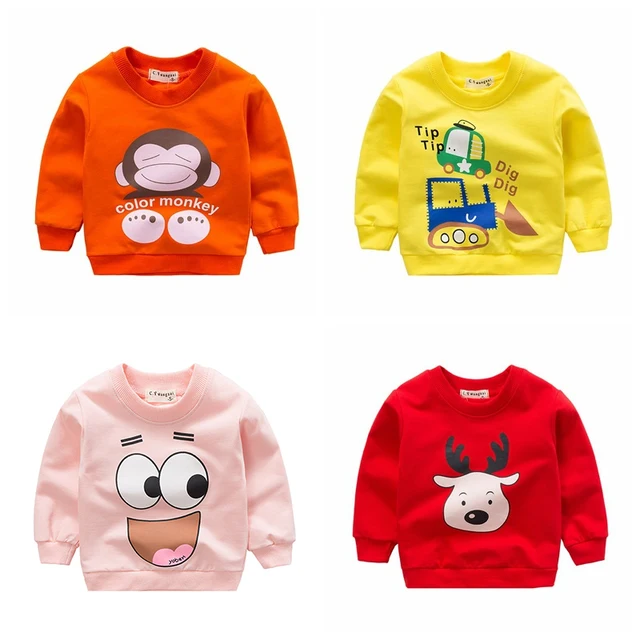 2019 New Spring Autumn Baby Girls Sweatshirts Children Hoodies Cartoon Animal Long Sleeve Cotton Sweater Kids T-shirt Clothes 1