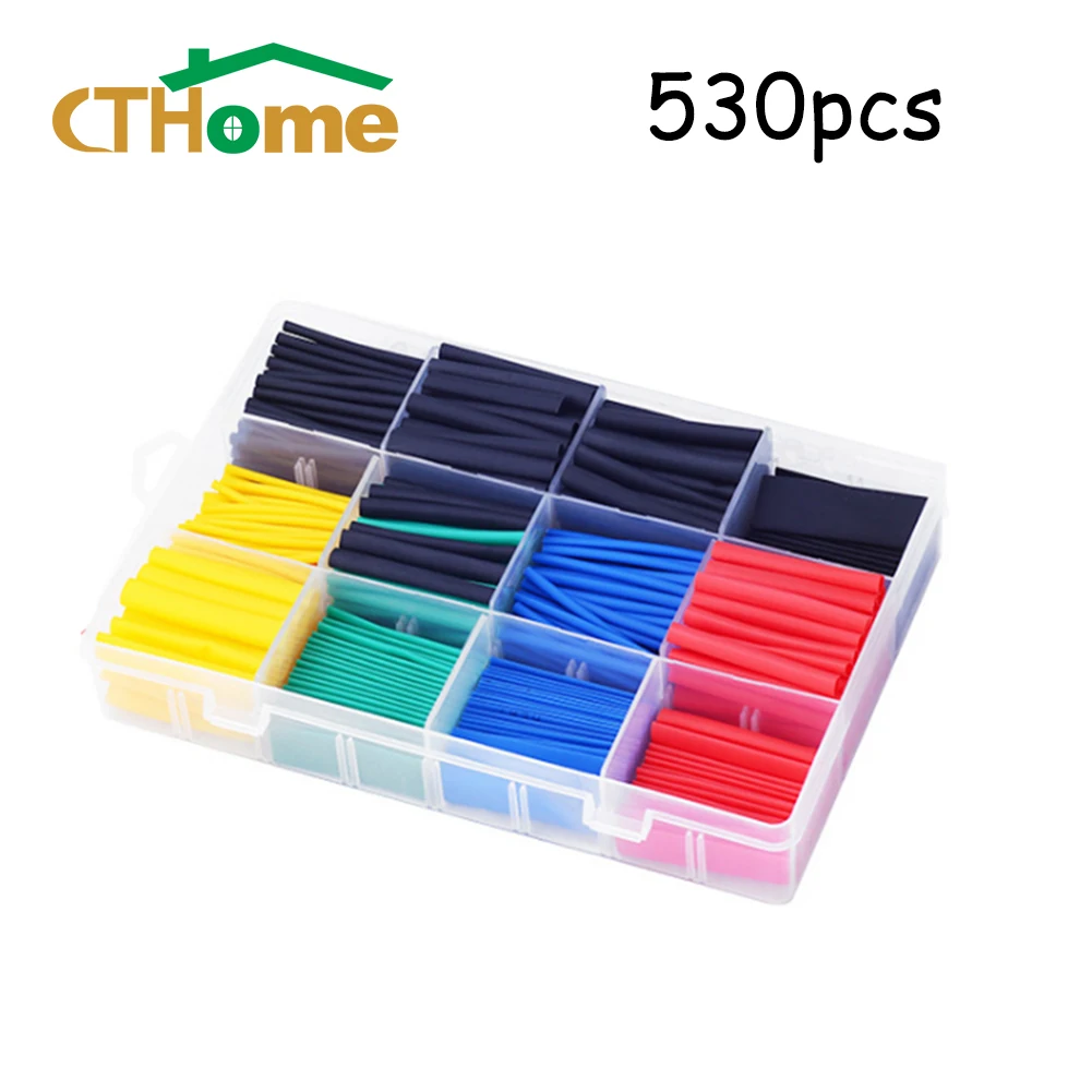 

127/140/164/280/530 PCS waterproof shrinkable tube Various polyolefin insulated bushing heat shrinkable tube wire and cable