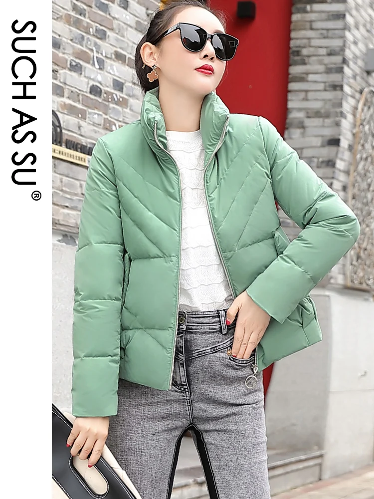 

New Winter 2019 Down Parka Winter Jacket Women Thick Down Jacket Loose 90% White Duck Down 5 Color Coat Outerwear Female