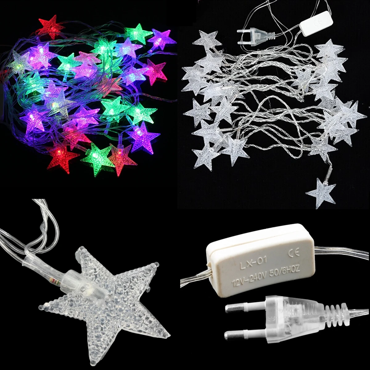 

Jiguoor AC220V 5M 28 LED Party fairy Lights Five-pointed Star LED Christmas string lights for Outdoor Indoor Xmas Party use