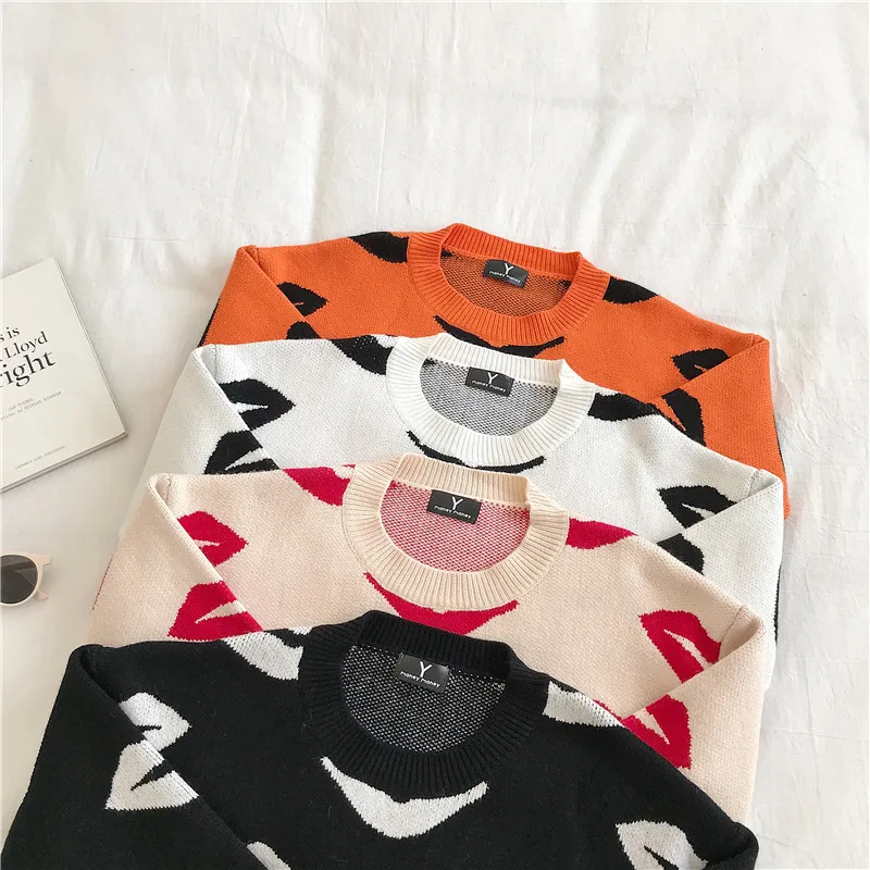 Neploe Zip Jacquard Sweater Knitwear Autumn Winter Korean Knit Pullover Long Sleeve O-neck Causal Jumpers Pull Femme 55623