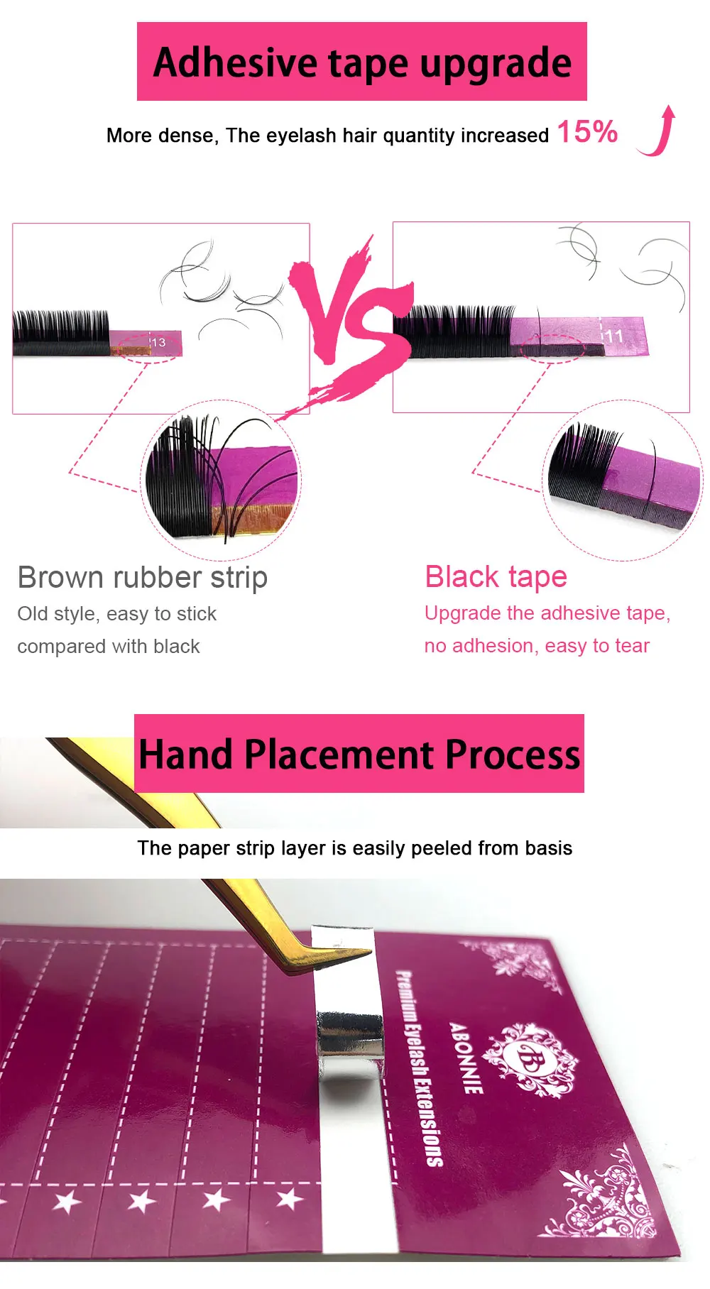 Description Picture 5 of itemAbonnie 12Rows Faux Lash Individual Eyelash Extension Lashes Maquiagem Cilios for Professionals Soft Natural Eyelash Extension