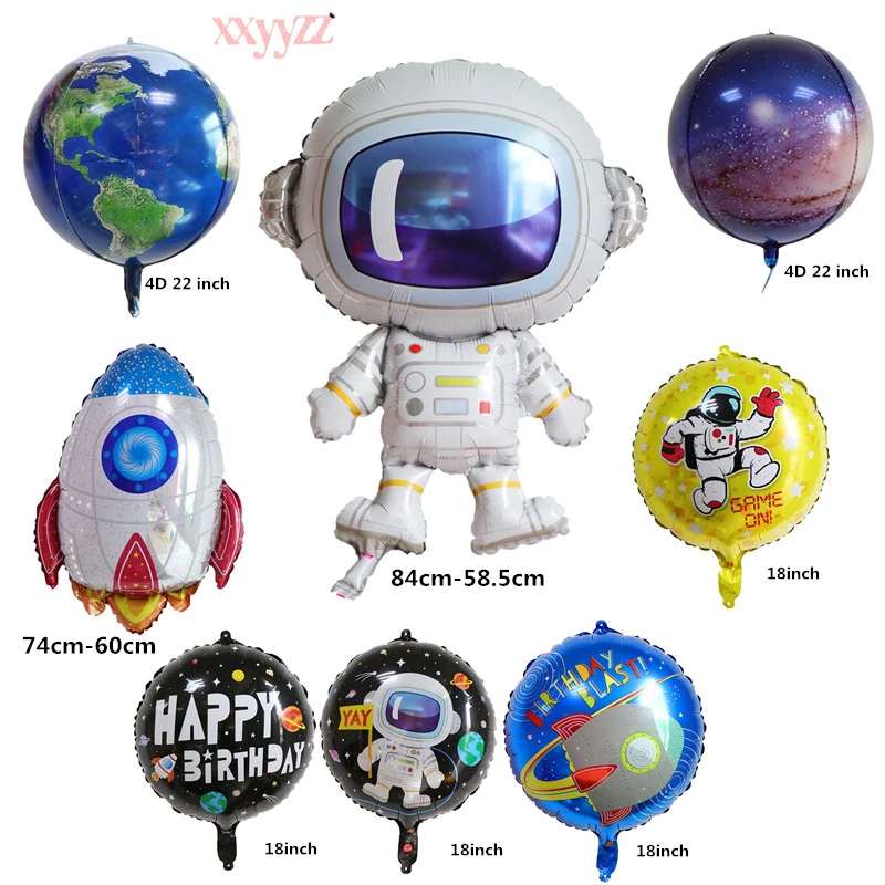 XXYYZZ Новые Алюминиевые Воздушные шары 4D Earth Alien rocket с изображением космонавта