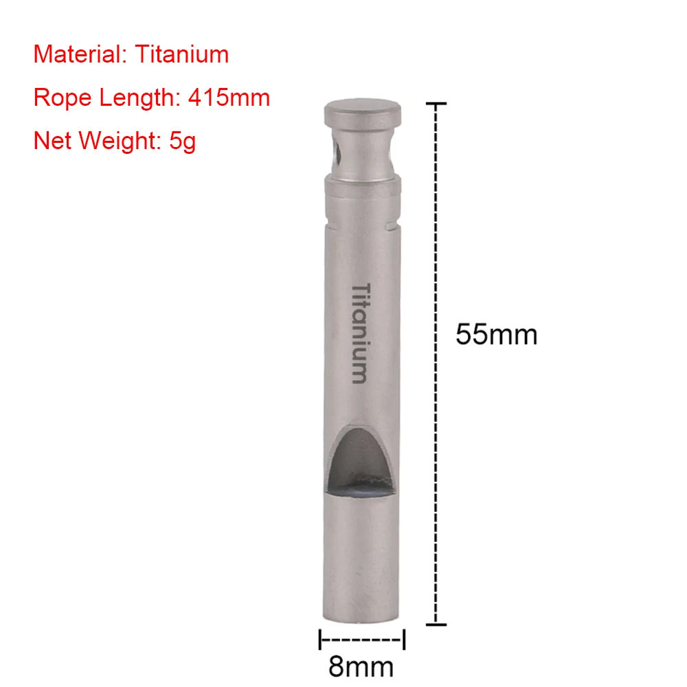 Titanium Emergency Survival Whistle EDC Keyring Loud Portable Keychain Necklace Whistle for Emergency Outdoor Hiking Camping survival whistle survival tool