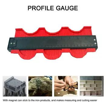 

Multifunctional Profile Gauge With Magnet Woodworking Measuring Tool With Magnet Plastic Arc Profile Gauge 250MM