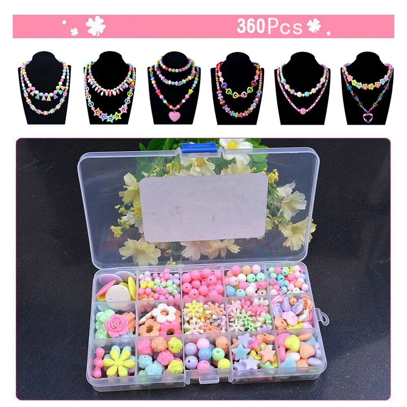 Children Bracelets for Girls Diy Toys for Children Handmade Necklace Girl Handmade Beading Fun Interactive Toys for Kids