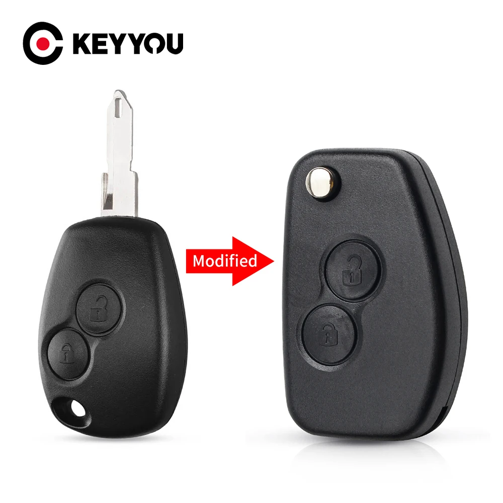 Брелок KEYYOU для автомобильного дистанционного ключа с 2 кнопками Renault Megane Modus Clio