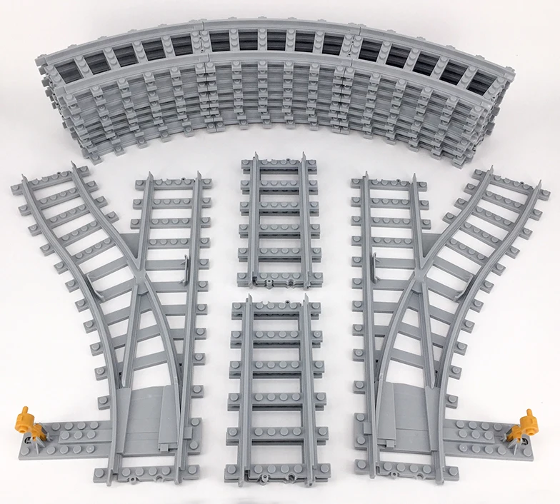 

City Trains Train Track Rail Straight Rails Building Blocks Bricks Model Kids Toys Gifts Compatible With Legoings