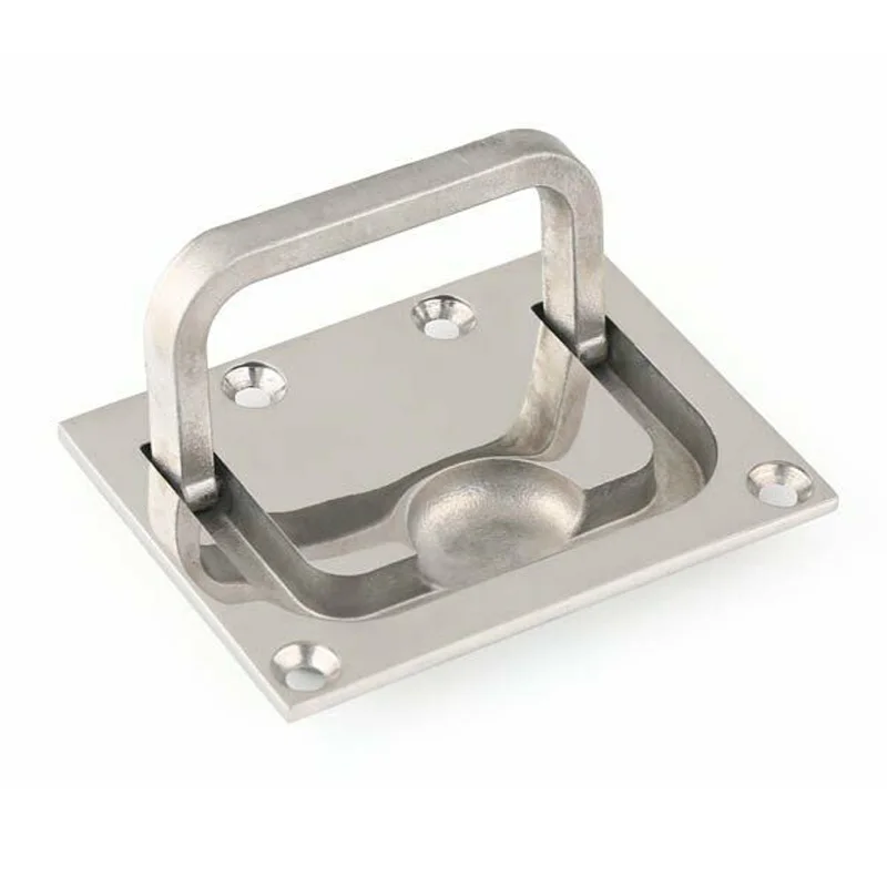 Marine Boat Stainless Steel Silver Pull Ring Hatch Latch Handle Flush Mount Part
