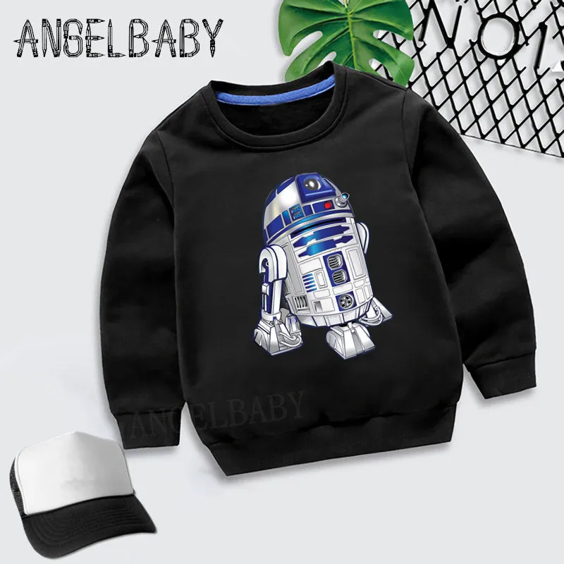 Дети Звездные войны Робот R2-D2 с BB-8 худи для мальчиков и девочек Толстовка Детские осенние Топы, детская одежда из хлопка KYT5193