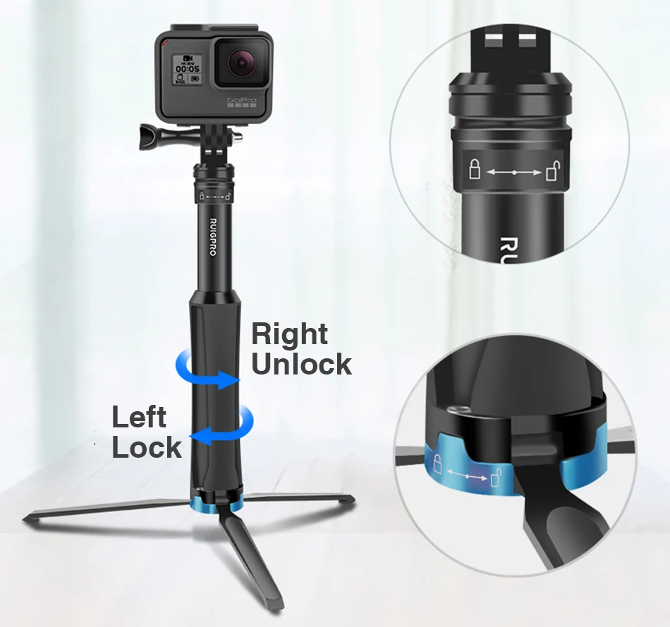 Мульти-функциональный «Все-в-одном» Алюминий Универсальный штатив с Bluetooth Контролируемая ручным моноподом для GoPro 7 DJI OSMO экшн Камера смартфон