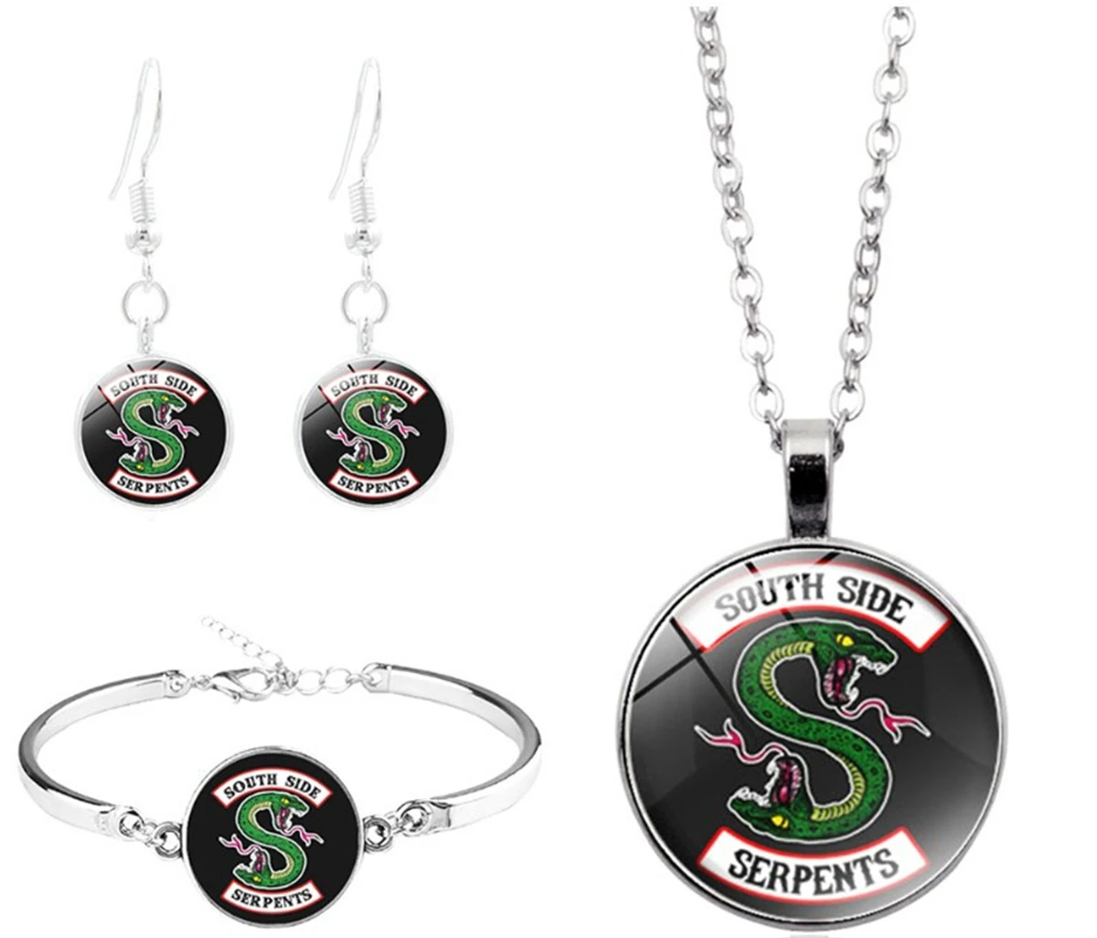 Ривердейл Southside Serpents Забавный поп чокер 'лит шопп подвеска с логотипом ожерелье для мужчин и женщин Косплей Свитер Цепочка на Хэллоуин