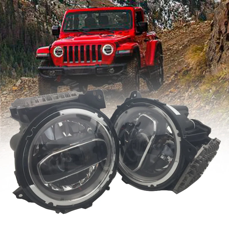 For Jeep JL Headlights 9 inch Led Headlight with Day Time Running Light Low  Beam and High Beam for 2018-2019 Jeep Wrangler JL - AliExpress
