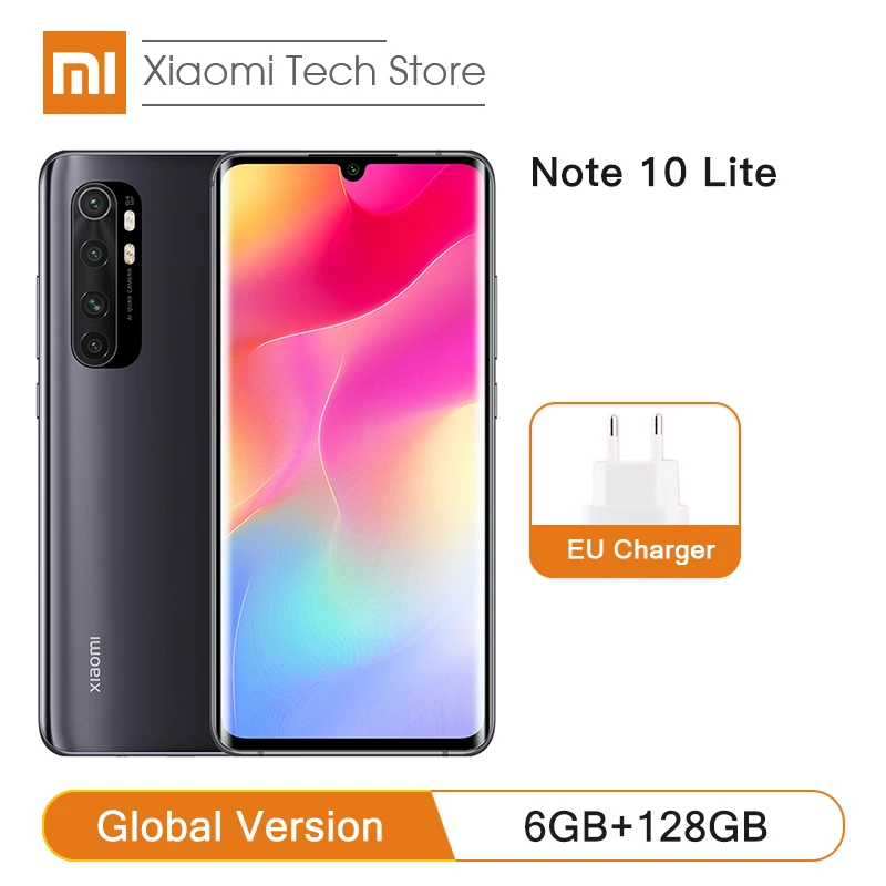 Глобальная версия Xiaomi Mi Note 10 Lite 6 ГБ 128 64-мегапиксельная четырехъядерная камера