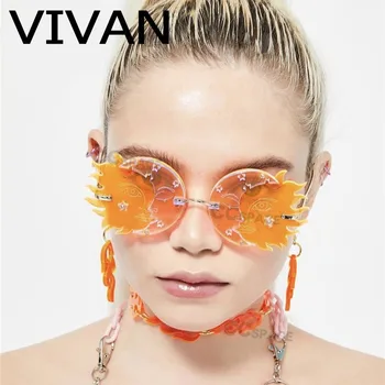 

Q5338 Luxury Rimless Sunglasses Women Alloy Frame Men Sun Glasses Vintage Lady Goggle Glasses UV400 Eyeglasses