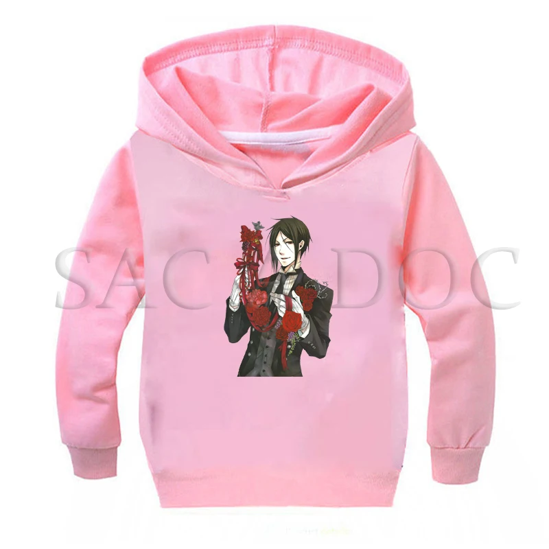 Hoodies 16 От 2 до 16 лет; модная толстовка с капюшоном с принтом «Черный Дворецкий»; осенняя одежда для детей; Roupas; топ с длинными рукавами; толстовки для мальчиков; толстовки для маленьких девочек - Цвет: Hoodies 16