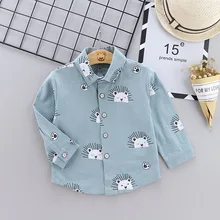 Рубашка с длинными рукавами для мальчиков, весенне-Осенняя детская рубашка, новая стильная рубашка с рисунком для маленьких мальчиков, топы