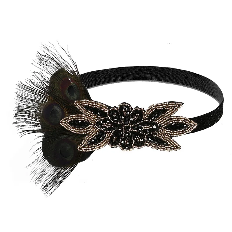 Women Great Gatsby Party Costume Accessories Set 1920s Flapper Accessories Feather Headband Gloves Cigarette Holder cosplay hats anime hair accessories 3 Pack