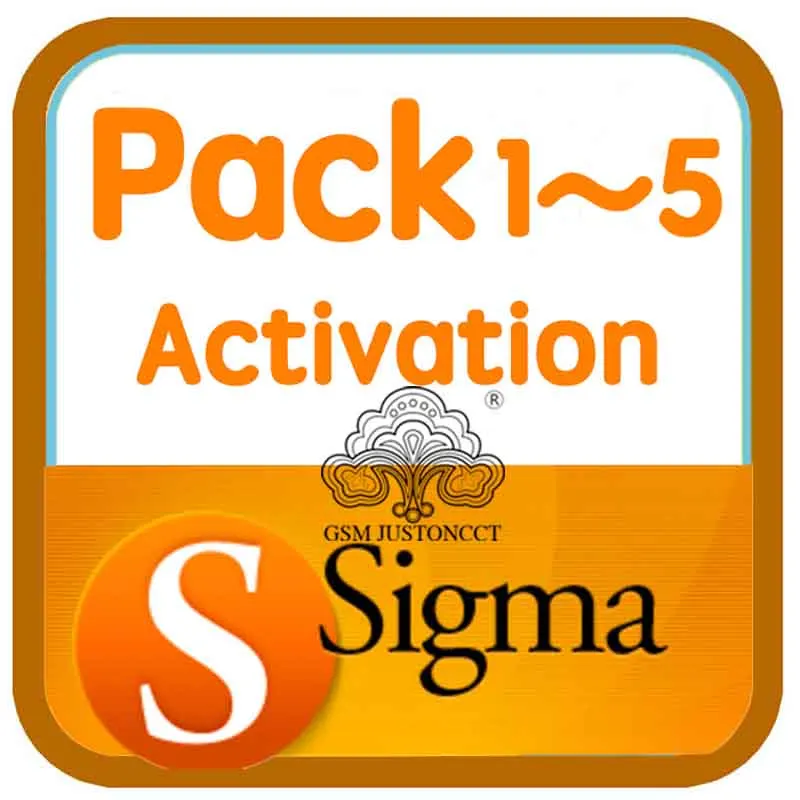 Sigma Pack 1 2 3 4 5 Activation for Sigma box and