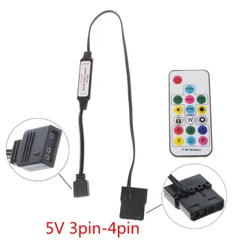 

RGB Controller RF Wireless Remote Control for Case LED Light 3Pin 5V/4Pin 12V N1HD