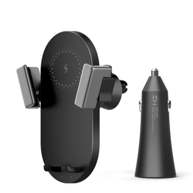 Xiaomi ZMI Kit 20 Вт Max Qi Беспроводное Автомобильное зарядное устройство WCJ10 Быстрая зарядка автомобильный держатель телефона 360 градусов для iPhone Xiaomi SAMSUNG - Цвет: Черный
