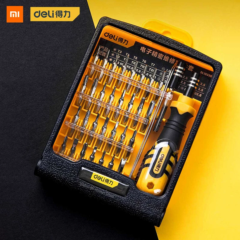 Набор инструментов для ремонта Xiaomi Mijia Deli 33-in-1, функция свободного сращивания, оснащенная удлинителем для более сложных условий