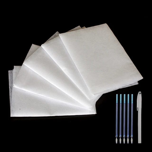 5 Sets Embroidery Topping Film Patterns Water Soluble White Decor Paper