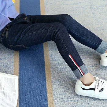 

Girls' jeans spring and autumn clothes new Korean version children's self-cultivation stretch feet pencil trousers