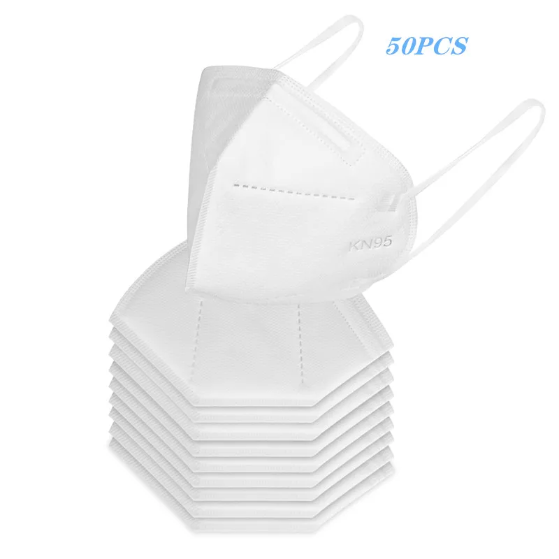 

50PCS 3 Layers Earloop Face Masks Safely Soft Breathable Mouth Mask Dust Mask Non Woven Disposable Adult Dust Filter Masks